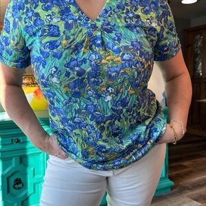 Vibrant Floral V-Neck Top